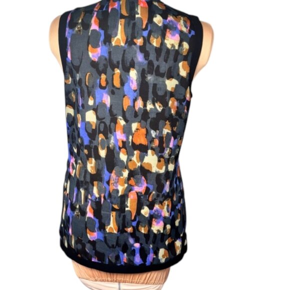 CAbi Black Multicolor Faux Wrap Tank Top Size SM - Picture 5 of 9